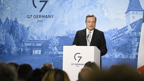 Mario Draghi lors du G7 en Allemagne, le 28 juin 2022 (image d'illustration).