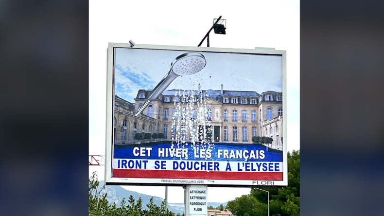 Affiche parodique placardée dans le Var par l'ex-publicitaire Michel-Ange Flori.