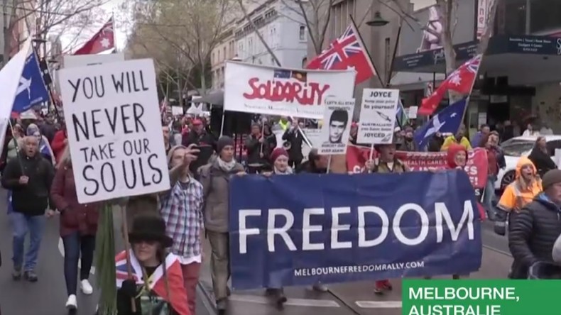 Australie : manifestation à Melbourne contre les mesures anti-Covid