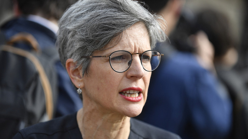Sandrine Rousseau devant l'Assemblée nationale, le 21 juin 2022.
