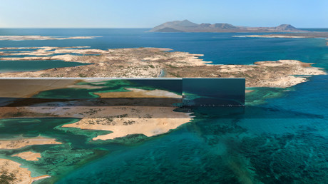 Photo d'archive fournie par NEOM d'Arabie saoudite le 26 juillet 2022. Elle montre le plan de conception des structures parallèles de 500 mètres de haut, connues collectivement sous le nom de The Line, au cœur de la mégalopole NEOM de la mer Rouge.