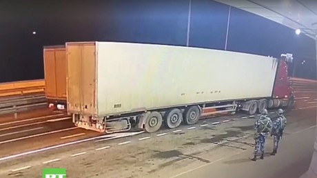 Le camion transportant la charge explosive qui a endommagé le pont de Crimée.