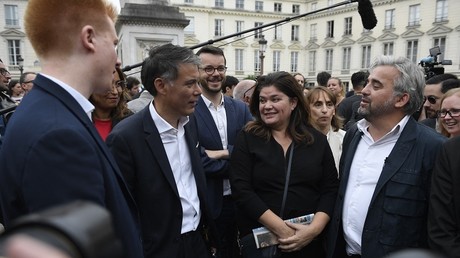 Adrien Quatennens aux côtés du secrétaire national du PS Olivier Faure et des députés Insoumis Raquel Garrido et Alexis Corbière en juin 2022 (illustration).