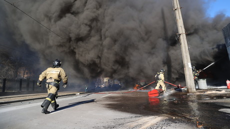 Le quartier de Vorochilovsky à Donetsk photographié le 6 décembre après avoir subi une frappe (image d'illustration)