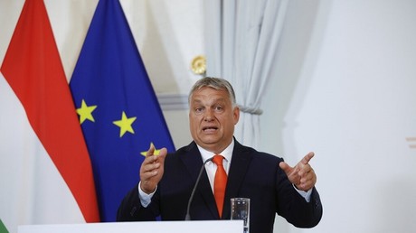Viktor Orban lors d'une conférence de presse à Vienne, en juillet 2022 (image d'illustration).