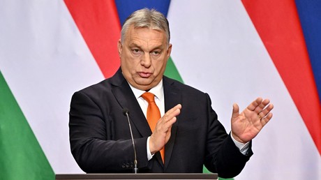 Le Premier ministre hongrois Viktor Orban lors de sa conférence de presse annuelle le 21 décembre 2022.