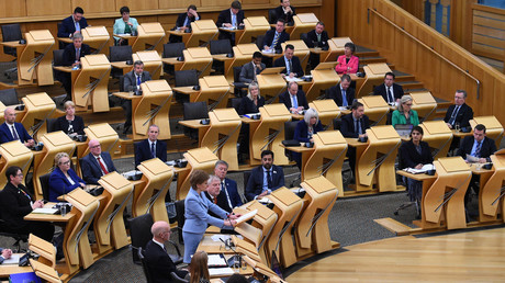 Nicola Sturgeon, Premier ministre, s'exprime au Parlement écossais à Édimbourg, en juin 2022 (image d'illustration).
