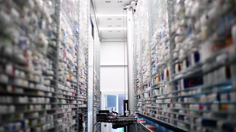 Couloir d'une pharmacie (image d'illustration)
