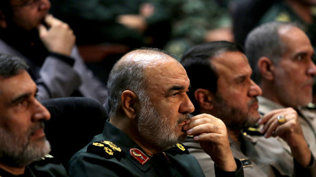 Le commandant des Gardiens de la révolution iraniens, Hossein Salami, et le général Amir Ali Hajizadeh à Téhéran, le 21 septembre 2019 (image d'illustration).
