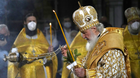 Le patriarche Kirill, célébrant Noël à Moscou, le 6 janvier 2022 (image d'illustration).