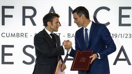 Emmanuel Macron et Pedro Sanchez ce 19 janvier à Barcelone.