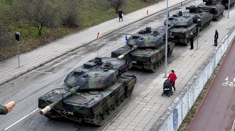 Des chars Leopard 2 en Lituanie, en 2018 (image d'illustration).