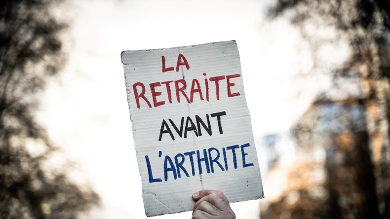 Une pancarte lors de la manifestation contre la réforme des retraites le 31 janvier dernier.