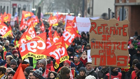Manifestation contre la réforme des retraites à Mulhouse le 31 janvier 2023.