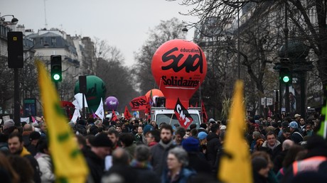 Manifestation contre la réforme des retraites à Paris le 11 février 2023.