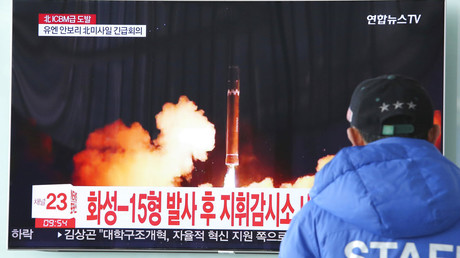 Le lancement d'un missile Hwasong-15 par la Corée du Nord, le 30 novembre 2017 (image d'illustration).