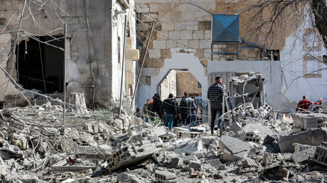 Les décombres d'un bâtiment à Damas après une frappe aérienne attribuée à Israël, le 19 février 2023.