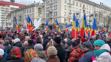 Manifestation anti-gouvernementale à Chisinau, le 28 février.