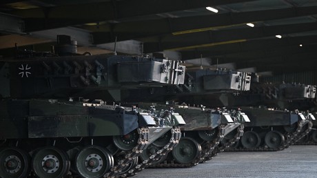 Des chars Leopard 2 allemands destinés à être livrés à l'Ukraine (image d'illustration).