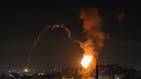 Frappe israélienne sur un bâtiment à Gaza, le 2 mai 2023.