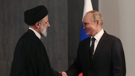 Rencontre entre Ebrahim Raïssi et Vladimir Poutine (image d'illustration).