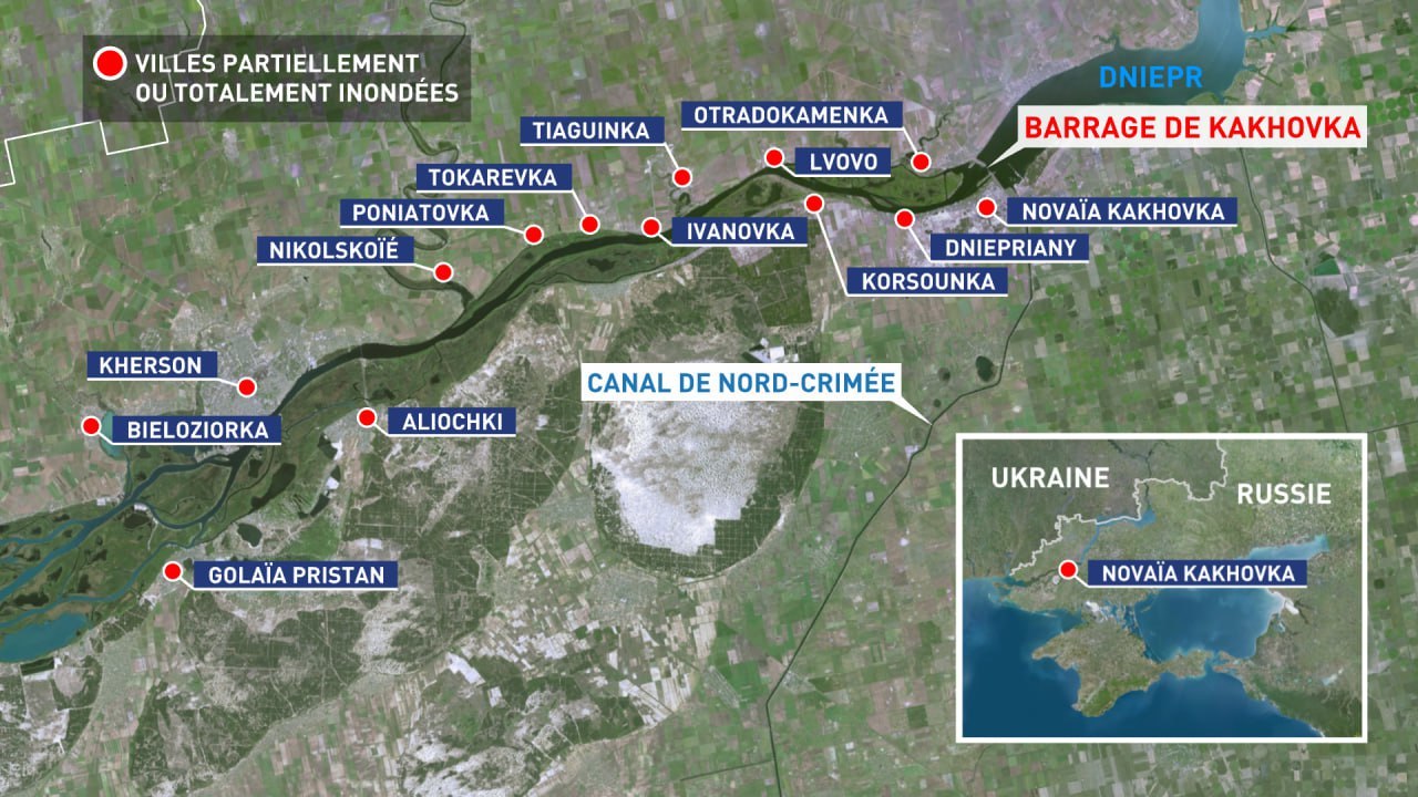 Destruction du barrage de Kakhovka : la situation demeure précaire dans la région de Kherson