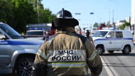 Les secours russes interviennent dans la région de Belgorod le 1er juin 2023 (image d'illustration).