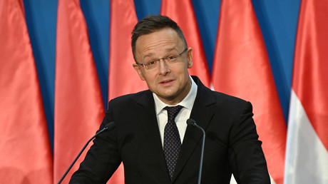 Peter Szijjarto, chef de la diplomatie hongroise, lors d'une conférence de presse (image d'illustration).