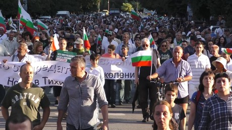 Manifestants à Sofia, le 9 juillet 2023.