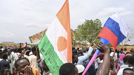 Manifestation à Niamey devant la base française, le 11 août 2023 (image d'illustration).