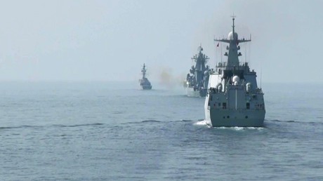 Exercice naval sino-russe en mer d'Oman en 2022 (image d'illustration).