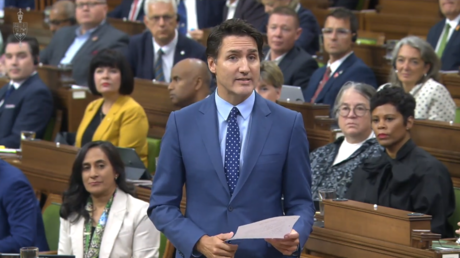 Le Premier ministre canadien Justin Trudeau, au Parlement, le 27 septembre 2023.