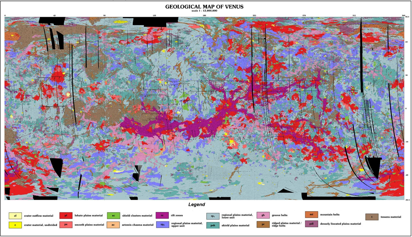 Pour les missions futures, des chercheurs russes ont dressé une carte géologique de Vénus