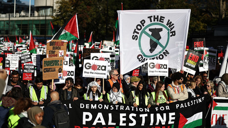 Manifestation pro-palestinienne à Londres, le 11 novembre 2023.