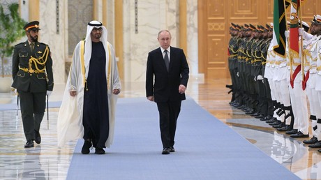 Vladimir Poutine et son homologue émirati Mohammed ben Zayed Al Nahyane.