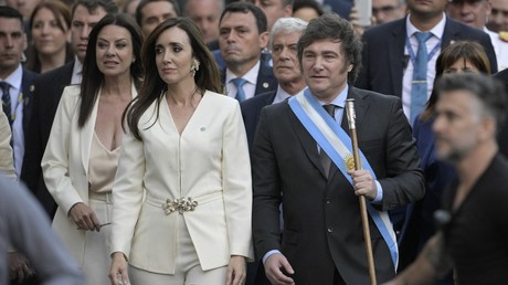 Le président argentin Javier Milei et la vice-présidente Victoria Villarruel, le 10 décembre (image d'illustration).