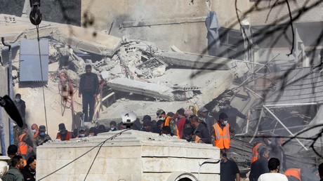 Bâtiment détruit à Damas, 20 janvier 2023.