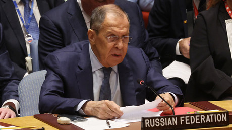 Le ministre russe des Affaires étrangères Sergueï Lavrov lors d'une intervention au Conseil de Sécurité de l'ONU, le 20 septembre 2023 (photo d'illustration).