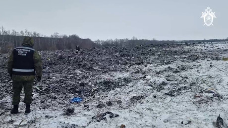 Site du crash du transport militaire russe Il-76, dans la région de Belgorod (photo d'illustration).