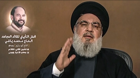 Hassan Nasrallah lors de son discours le 5 janvier 2024 (image d'illustration).