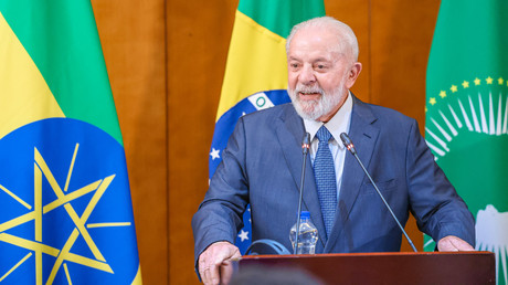 Le Président brésilien Lula à Addis Abeba, le 18 février 2024.