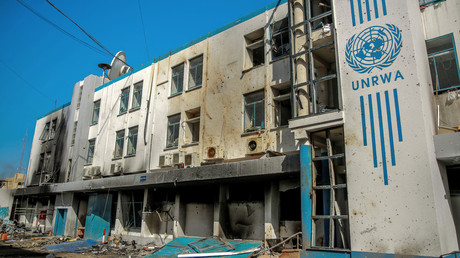 Le siège endommagé de l'Office de secours et de travaux des Nations unies pour les réfugiés de Palestine dans le Proche-Orient (UNRWA) dans la ville de Gaza, le 15 février 2024 (photo d’illustration).