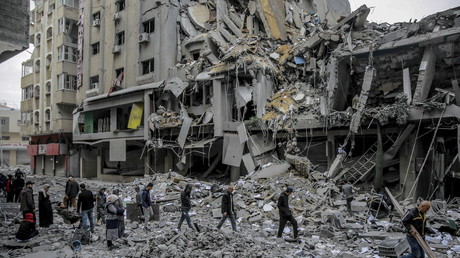 Bombardement israélien sur Gaza-ville le 3 mars 2024.