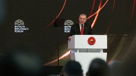 Le président turc Recep Tayyip Erdogan, lors du Forum diplomatique d'Antalya, le 1er mars 2024 (photo d'illustration).