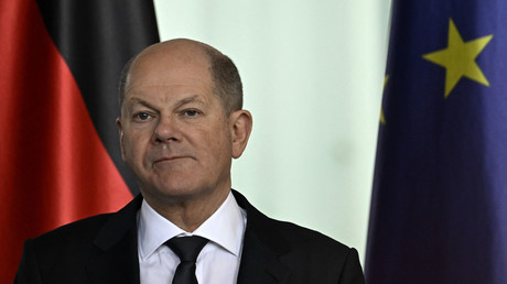 Le chancelier allemand Olaf Scholz, lors d'une conférence de presse à Berlin, le 12 mars 2024 (photo d'illustration).