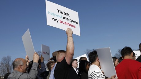 Manifestation en faveur de TikTok devant le Congrès américain, le 12 mars 2024 (image d'illustration).