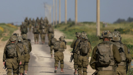 Soldats israéliens dans la bande de Gaza le 12 mars 2024.