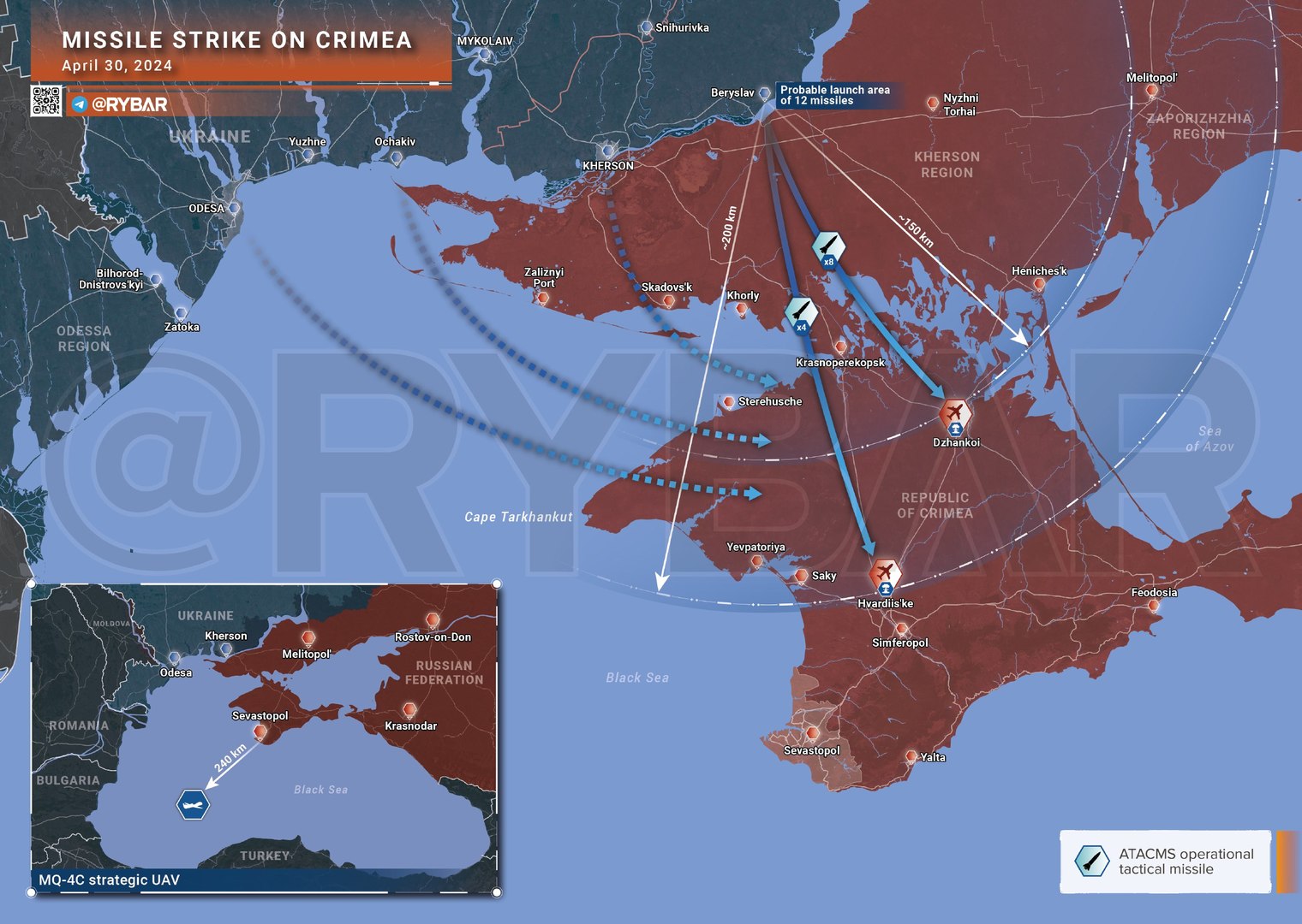 Crimée : l'armée russe abat six missiles longue portée américains ATACMS