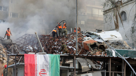 Bombardement israélien sur l'annexe consulaire de l'ambassade iranienne à Damas le 1er avril 2024.