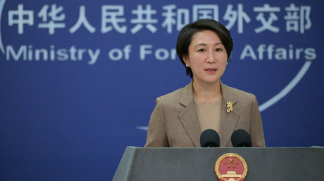 La porte-parole du ministère chinois des Affaires étrangères, Mao Ning, lors d'une conférence de presse au ministère des Affaires étrangères à Pékin, le 15 janvier 2024 (photo d'illustration).
